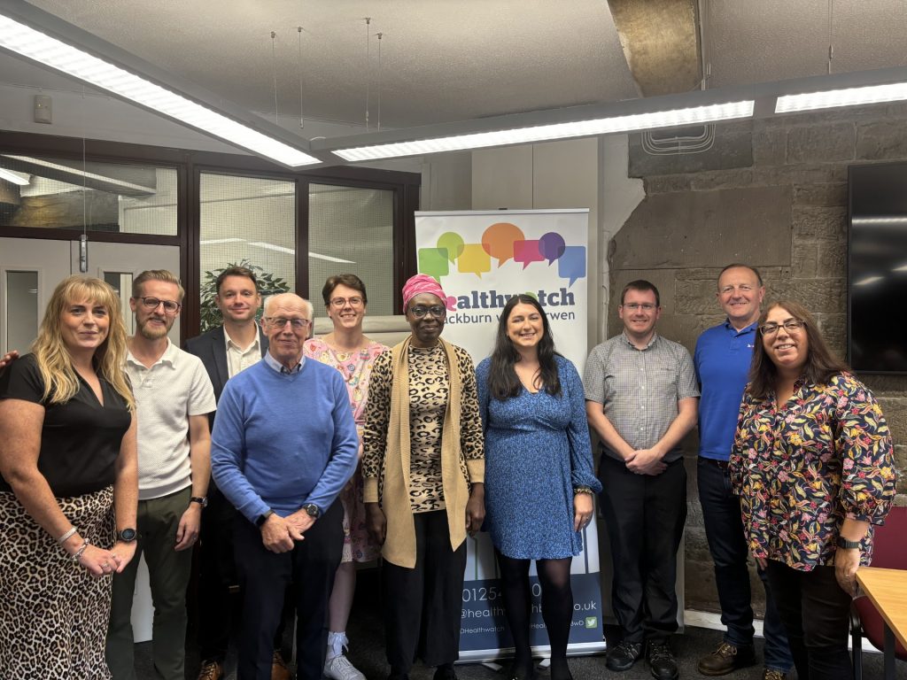 Image of Healthwatch Chief Executive Louise Ansari with members of Healthwatch Lancashire and People First