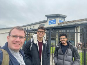 Engagemen team leader Steve with Raphael and Hussein to work experience students from the University of Lancashire at the Chai Centre Burnley